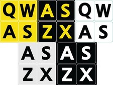 5 Five English US Large Print Bold Letters Keyboard Stickers 5 5 Colors  picture