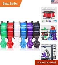 1.75mm Silk Shiny PLA 6 in 1 Basic Colors Bundle Pack: Silk Black/Red/White/S... picture