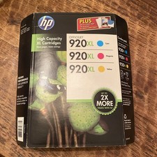HP 920XL High Yield Cyan Magenta Yellow Ink Cartridges 3 Pack Exp 2015 picture