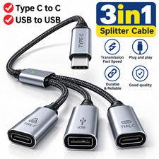 USB-C Splitter 1-to-3 ⚡ Multi Type-C Hub Adapter USB-C Male picture