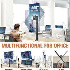 Single Tall Desk Monitor Arm Mount Stand Fit for 27 Inch to 42 Inch Flat Curv... picture
