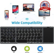 Teclado Bluetooth plegable para viajes, teclado plegable inalámbrico portátil picture
