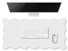 Portable Waterproof Desk Mat - Large 36x17 Scalloped Design for School & Work picture