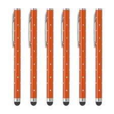 6Pcs Bling Crystal Stylus Pens for Touch Screens Orange picture