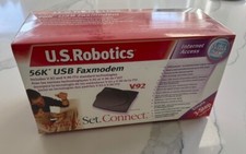 US ROBOTICS 5633A FAXMODEM USR265633A 56K V.90 WITH POWER SUPPLY MANUAL SOFTWARE picture