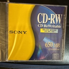 ONE Sony CD-RW 650 MB ReWritable Disc Multi Speed Brand NEW Sealed picture