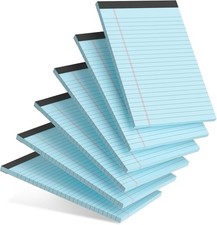 6pcs Small Note Pad 5x8 College Ruled Blue Legal Pads Paper Notepads 6  picture