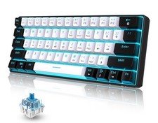 Snpurdiri 60% Wired Mechanical Keyboard 61-Key Backlit Black/White picture
