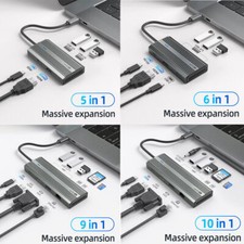 SANZANG USB C Hub 5/6/8/9/10 in1 Docking Station PD 60W/100W 4K HDMI USB C Dock picture