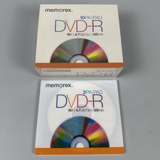 Memorex 12 Pack DVD-R 16x 4.7GB 120 Min, Includes 11 Cases, New Sealed picture