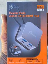 j5create JCD361 Cube+ 6-in-1 USB-C Hub 4K144 HDMI USB-A Portable 28cm Gray picture