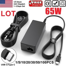LOT of 1-100PCS 65W USB C Adapter Charger For Laptop | Lenovo Acer HP ASUS Dell picture
