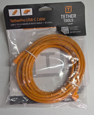 Tether Tools TetherPro USB-C to USB 3.0 Micro-B Right Angle 15ft Orange picture