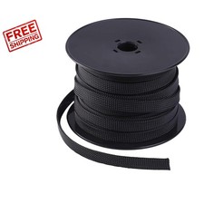 50ft PET Expandable Braided Cable Sleeve - Black Wire Protection & Management picture