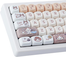PBT Keycaps 143 Keys Cute Keycaps Kitty-Cat Keycaps Set picture