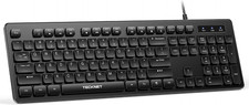 TECKNET Wired Keyboard,Silent USB Keyboard for Office,Spill-Resistant,Slim Full- picture