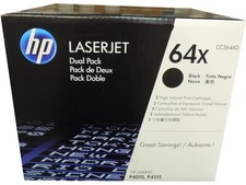 HP CC364XD CC364X (64X) Dual Pack Black Toner Cartridges Genuine OEM picture