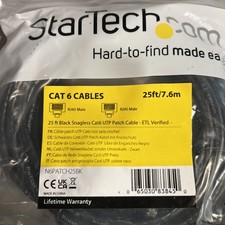 12pk Startech N6PATCH25BK 25FT BLACK CAT 6 CABLE picture