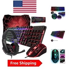 Complete Gaming Setup: RX-250 Wired RGB Keyboard, Mouse, Headset & Mousepad picture
