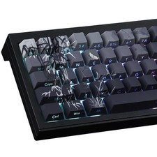 135 PCS PBT Keycaps Side Print Bamboo Sea Custom Key Caps Gradient Grey MX picture