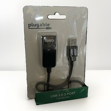 Plugable USB2-2PORT USB 2.0 2-Port Ultra Compact Hub 480Mbps New Sealed picture