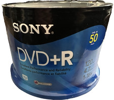 2 x Sony DVD+R 50-Pack (100 Discs) Spindle Blank Media 4.7GB 120 min 16x Sealed picture