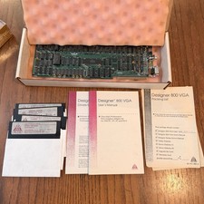 Orchid Designer 800 VGA 8-Bit ISA Vintage Video Card Box Manuals Disks 1988 picture