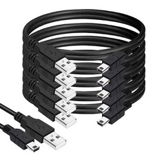 (5-Pack) Mini USB Cable 15ft., Durable to 15-Feet, Black picture