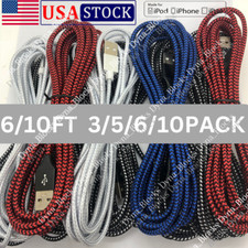 Fast Charger Cable Heavy Duty 6/10FT For iPhone 14 13 12 XR XS 7 8 Charging Cord picture