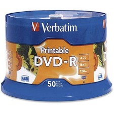 Verbatim DVR-R 4.7GB 16X White Inkjet Printable with Branded Hub  95137 picture