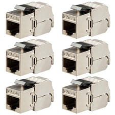 6x Keystone Jack Cat6A RJ45 Ethernet Network Module Plug 180 Degree Wall Plate picture