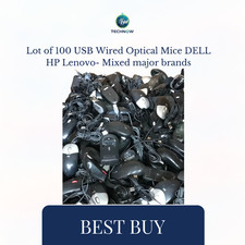 Lot of 100 USB Wired Optical Mice DELL HP Lenovo-  Mixed major brands picture