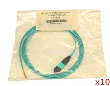 Lot of 10 New 2 Meters OM3 12F Ribbon Plenum MTP Female/Pigtail SBRBPA-TP002M picture