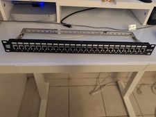 Patch Panel 24 Port Cat6A with Inline Keystone, Coupler Patch Panel STP Shielded picture