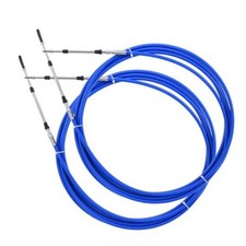 Boat Throttle Control Cable 24 Feet (2pcs Blue) Outboard Rotary Steering Cable picture