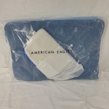 American Eagle Outfitters Laptop Sleeve with Removable Pen Pouch Denim Sherpa AE picture