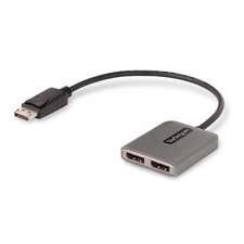 StarTech MST14DP122DP 2-Port DisplayPort DP 4K MST Hub 2 Monitors Adapter Gray picture