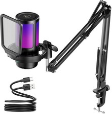 InnoGear USB Gaming Mic with RGB, Mute, Boom Arm, for PC/PS5/YouTube picture