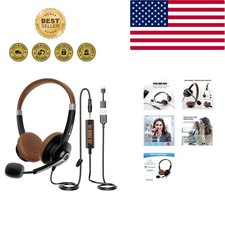 Lightweight USB-A/C Headset with Adjustable Mic - Perfect for Calls & Gaming picture