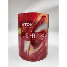 TDK 100 Pack CD-R 52x 80min 700MB Blank Recordable Media Spindle picture
