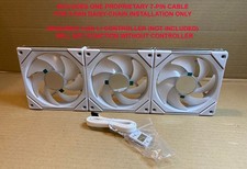 3x Lian Li UNI SL-INF 120 Infinity Mirror ARGB Fans 120mm White * NO CONTROLLER picture
