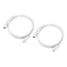 2 x PS/2 Mouse and Keyboard Extension Cable 6P 4.26 Feet Male to Female,White picture