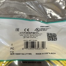 Panduit Cat 6 Ethernet Patch Cable RJ-45 50ft Yellow Round UTP28SP50YL picture