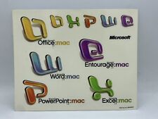 OEM Microsoft Decal Sticker Sheet Mac Office Word PowerPoint Excel Entourage Vtg picture