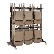 Folding Chair Cart 2 Tier Heavy Duty 84 Capacity Safco 4199BL Powder Coated picture