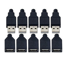 Vizgiz 10 Pack USB Plug Replacement 4 PIN Type a Female Male Socket Connector So picture