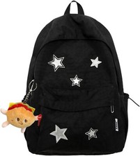Kawaii Backpack with Cute Accessories Pendant Travel Casual Daypack Black  picture