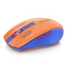 RAPIQUE Bluetooth Wireless Mouse Dual Mode Rechargeable Blue Orange picture