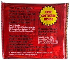America Online AOL 15 Free Hours 1995 Sealed Trial Software Red Foil 3 5 picture