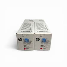 Lot of 2 Genuine HP 201X Magenta Toner Cartridges CF253XM OEM picture
